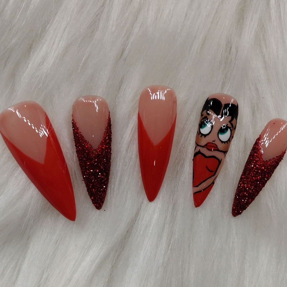 Betty Boop Acrylic Nails